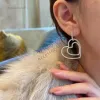 Projektant biżuterii Earing Klasyczne podwójne serce Diamentowe kolczyki Moda High End Kolczyki dla kobiet wysokiej jakości biżuteria biżuteria biżuteria