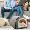 Esteras Cama para gatos Suave sueño profundo Perro Gato Casa de invierno Uso interior al aire libre Tienda para mascotas Cueva Camas para gatos resistentes a la intemperie Refugio Uso en todas las estaciones