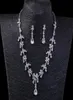 Vintage Two Pieces Jewelry Sets 2021 Luxury Drop Earrings Necklaces Bridal Necklace Cheap Wedding Bridal Accessories3397392