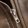 Ailegogo Women Vintage Loose Washed Faux Leather Short Jacket Streetwear Female Zipper Belt Moto Biker Retro Coat Outwear Tops