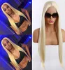 Long Silky Straight Pure 613 Light Blonde Color Heat Resistant Wigs Synthetic Lace Front Wig With Baby Hair For Fashion Women4158564