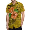 Casual Dresses Hawaiian Men'S Beach Shirt Custom Short Sleeve Women'S Loose Dress Polynesian Mumu Samoan Couple Suit