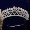 Hair Clips Oversize Baroqu Zirconia Crystal Brides Tiaras Headpieces Plated Bridal Crowns Headbands Wedding Dress Accessories