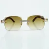 Usine best-seller style exquis 3524018 micro coupe XL lentille de diamant lunettes de soleil naturel original jambes en bois lunettes taille 18-135 mm