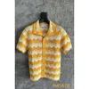 2024 new designer Casablanca surf pattern casual knit sweater Aloha Shirt Hollow Cardigan Casablanca