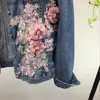 Vestes Femmes Vestes Printemps Automne Jeans Manteau Femme Lourd Stéréo Rose Fleur Brodé Trou Denim Femmes Manteaux De Base R700 240301