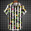 Camisas casuais masculinas camisa de frutas para homens verão manga curta tops lapela botão básico homem roupas praia férias roupas 2024