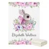 LVYZIHO розовый фиолетовый цветочный комплект постельного белья с кроликом на заказ, комплект постельного белья с кроликом, подарок для детского душа, комплект постельного белья 240229