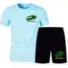 2024 Nouveaux vêtements de sport pour hommes Été Col rond T-shirt Grande taille Hommes Tendance Loisirs Vêtements de sport Marque Imprimé Mode T-shirt Shorts Ensemble 2 pièces