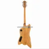 Raro Stephen Stern Korina Caddy Billy Bo Jupiter Natural Thunderbird Chitarra elettrica Corpo nero Rilegatura G logo Manopole Grover Imperial Tuners Red Pearl Battipenna