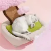 Коврики для кошачьих когтей, многофункциональное гнездо для сна для домашних животных, милый диван с вишневым деревом, кошачий диван