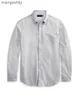 メンズTシャツシャツ小さな馬の品質刺繍ブラウス長袖ソリッドカラーフィットビジネス服ロングスリーブシャツ240301