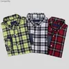 Men's T-Shirts Men Shirts Plaid shirt spring autumn stripe shirt business dress shirt Fashion classic shirts embroidery decoration Comfortable Long shirt 240301