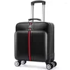 Suitcases First Class Business Suitcase 18 Inch Portable Travel Bag With Computer Storage Soft Leather Trolley Laptop