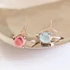 Cluster Rings Korean Fashion Female Fishtail Ring Charming Women's Wedding Blue Pink Natural Stone Exquisite Lady Party Jewelry Gift