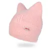 Bola Caps Anime Orelha Chapéu Adolescente Meninas Engrossar Quente Crochet Knit Bonnet Feminino