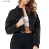 Women's Jackets Women Sexy Crop Jeans Black Blue Long Sleeve Short Denim High Street Breasted Short Jackets 240301