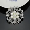 Broscher pläterade kristallnestoner bejeweled diamante imitation pärla brosch stift för bröllop brud bukett diy tillbehör 014