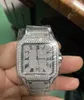 Hip Hop Watch Iced Out VVS Moissanite Mechanical Wristwatch Iced Out Watch Moissanite