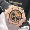 Business Wrist Watches Chronograph Wristwatch AP Watch Royal Oak Offshore Series Precision Steel 18k Rose Gold Automatic Machinery 42mm Date Display Timing Functi