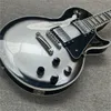 Anpassad Silverburst LP Electric Guitar Freet Binding Black Fretboard Mahogany Body