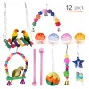 Toys 12 Pack Bird Toy for Parakets Swing Ladder Perch Stand Bridge Parrot tugga Toy Cage Decor Release Boring Angst