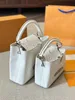 24SS Dames Luxe Designer Witte Koeienhuid Capucines Handtas Dames Schoudertas Crossbody Tas Luxe Handtas Effen Kleur Make-up Tas Portemonnee 27CM/20CM