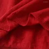 T-shirts Femmes Yenkye 2024 Chemise en tricot rouge Femmes O Cou Manches courtes Printemps Summer Tees Crop Top