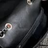 Çanta siyah akşam yemeği çantaları tasarımcı çanta moda klasik tote tek omuz çanta lüks flep crossbody tote çanta kadınlar cüzdan yapay matkap zinciri paket hediye