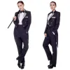 Ternos masculinos smoking conjunto clássico formal tailcoat smoking 2 pçs define moda feminina festa de casamento roupas de baile masculino (jaqueta + calças)
