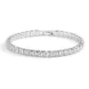 Fashioh hip hop cz tennis bracelet White Cubic zircon beads men bangle chains strand bracelets for women pulseiras bijoux silver crystal bracelets