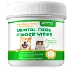 Toothpaste Pets Finger Wipes Dogs Wipes For Teeth Ear Cochlear Care Safe Effective Cat Teeth Wipes 50pcs Pet Supplies For Teeth Cleaning
