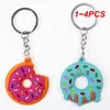 Sleutelhangers 1-4 STUKS Autosleutel Decoratie Snap Design Pvc-ketting Decoraties Donut Duurzaam en Amerikaanse schoonheid Gezondheid veilig