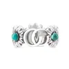 Совершенно новые высококачественные титановые кольца дизайнерского дизайна, классические ретро-потертые украшения с двойной буквой G, модные женские кольца, праздничные подарки Q1