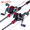 Kombinacja sougayilang 1,8 m 2,1M Casting Combo Portable 4 sekcje wędkarskie z włókna węglowego i 17+1BB Baitcasting Reel Tack