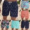 Short de bain pour hommes, maillot de bain à la mode, imprimé de fruits de dessin animé, cordon de serrage, Double poche, plage hawaïenne, vacances, maillots de bain