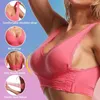 Bras Plus Size Seksowna koronkowa bralette Solid Cross Boczne klamra stanik Brassiere Wireless Push Up For Women Bielizna bielizny S-6xl