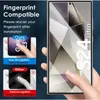 Fingeravtryck Lås upp siden Clear Tempered Glass för Samsung S24 Ultra S23 Plus S22 S21 Galaxy Note 20 0.18mm 2.5D Film Full Lim Premium Proof Screen Protector Oppbag