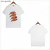 T-shirt da uomo camicie da uomo abiti firmati t-shirt arcobaleno mezzo ritratto stampa lavata invecchiata t-shirt camicie con graffiti alti c1 240301