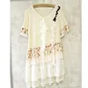 Sukienki imprezowe Summer Cascading Dress Women Mori Girl Sweet Short Rleeve Haft Hafdery Księżniczka Kawaii Lolita A200