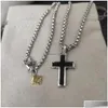 Hänghalsband Menshalsband Dy Jewlery Sier Retro Cross Vintage Luxury Jewelry Chains For Men Designer Party CHR Drop Delivery PE DH8ZR