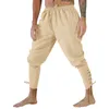 Men's Pants Men Medieval Trousers Adult Leg Bandage Loose Pant Halloween For Man's Solid Color Cosplay Costume Sweatpants