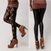 Capris kanten leggings gotische leren broek dames winter straat persoonlijkheid hoge taille capris broek capris