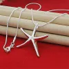 wholesale 40-75cm Charms 14K White Gold necklace Star Starfish jewelry fashion cute chain women lady wedding