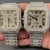 Reloj Moissanit con diamantes helados de acero inoxidable y diseño de lujo estilo Hip Hop personalizado G1VD8 266A