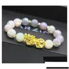 Beaded Natural Stone Agate Beads Strands Bracelet Chinese Pixiu Lucky Brave Troops Charms Feng Shui Jewelry For Women Drop Delivery Dhftm