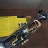 Högkvalitativ svart trumpet snidad mässing svart nickel guld mässing bb trumpet professionell trumpet instrument horn trumpeter