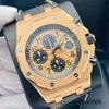 Relojes de pulsera de negocios Reloj de pulsera cronógrafo Reloj AP Serie Royal Oak Offshore Relojes para hombre 42 mm de diámetro Acero de precisión Oro rosa de 18 k Caballero Ocio Lujo