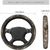 Capas de volante camufladas para caça, acessórios protetores antiderrapantes, absorção de suor, 15 polegadas