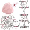 56/Set Diy Love Box Set Bedelarmband Maken Kit Kralen Sier Plated Snake Chain Cadeau voor meisjes en kinderen Drop Delivery Jewe Dh4R5